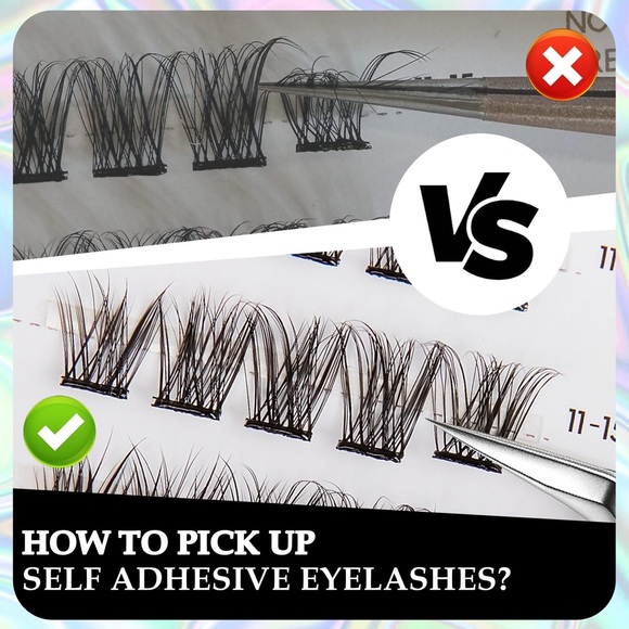 Self Adhesive Eyelashes No Glue Lash Clusters Natural look C Curl 1 Step DIY - Picture 6 of 8